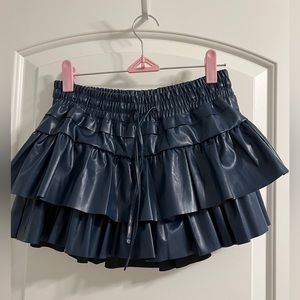 Navy Ruffle Skirt